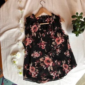 Floral tie front top